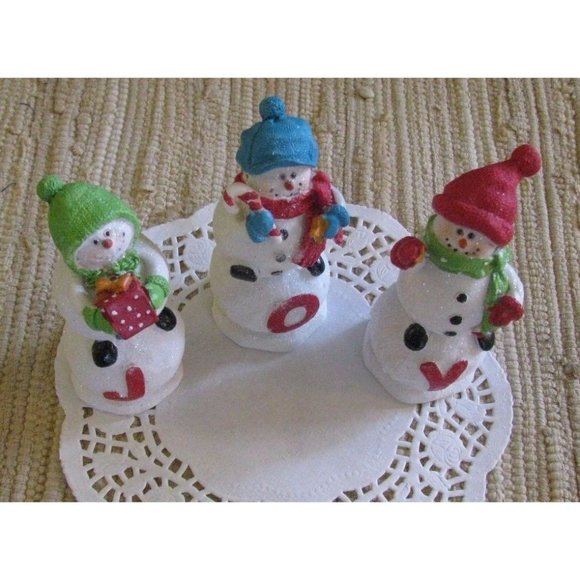 St Nicholas Square Snowman Figurines Block Set JOY - Picture 4 of 6